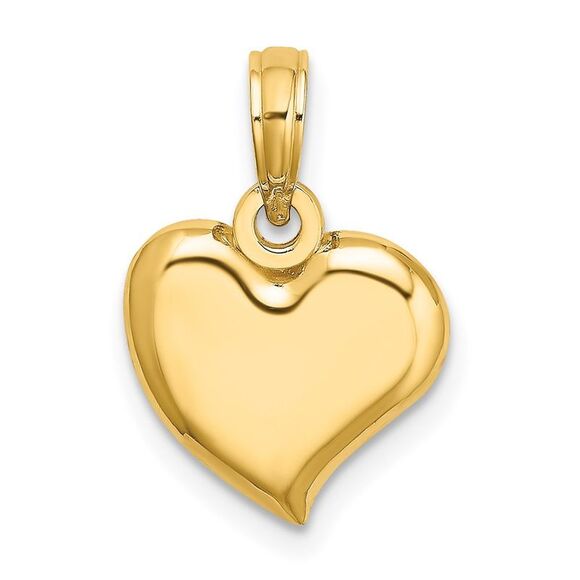 14k Yellow Gold Polished Teardrop Heart Charm